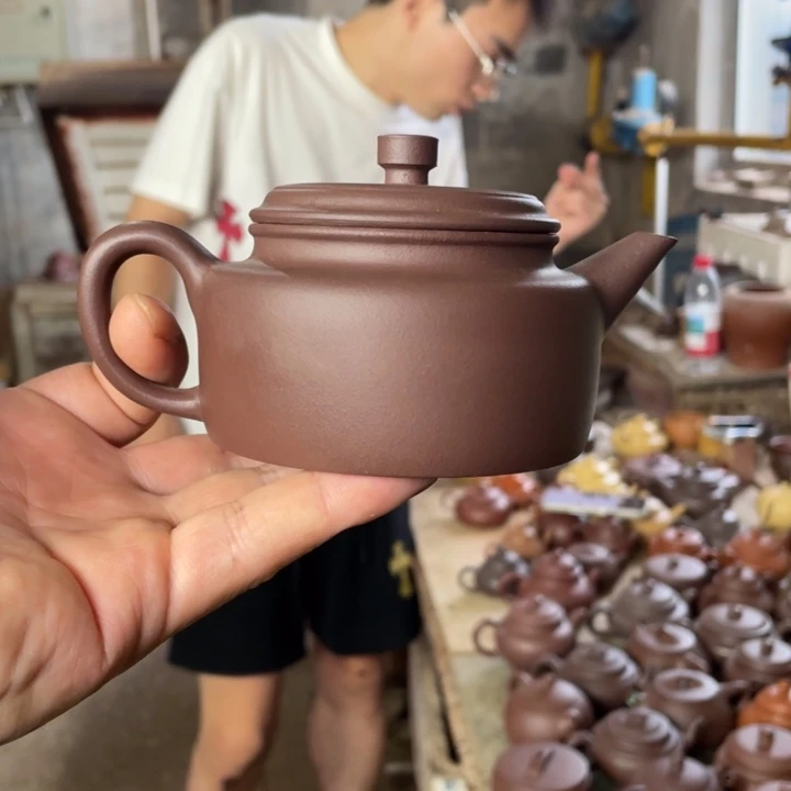 紫砂紫砂剑流德钟。老紫泥（微暇
