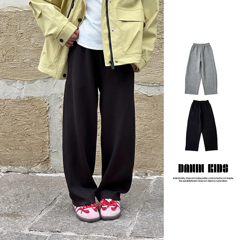 【嗒囜】女童25春季新款时尚百搭直筒裤裤中大童松紧腰宽松休闲裤