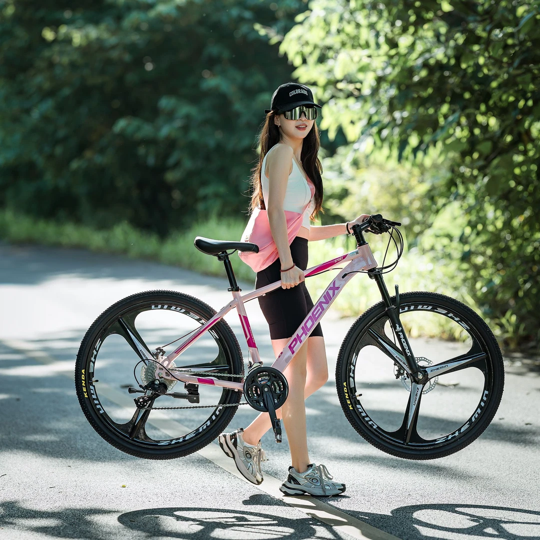 官方正品凤凰男女代步式变速减震油刹青少年女学生成人单车