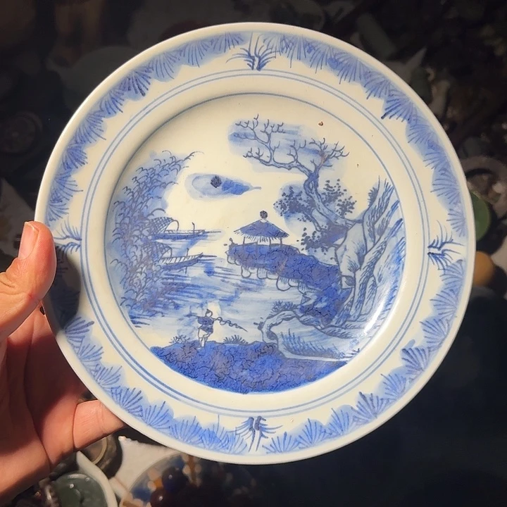 有机玻璃工艺山水盘子