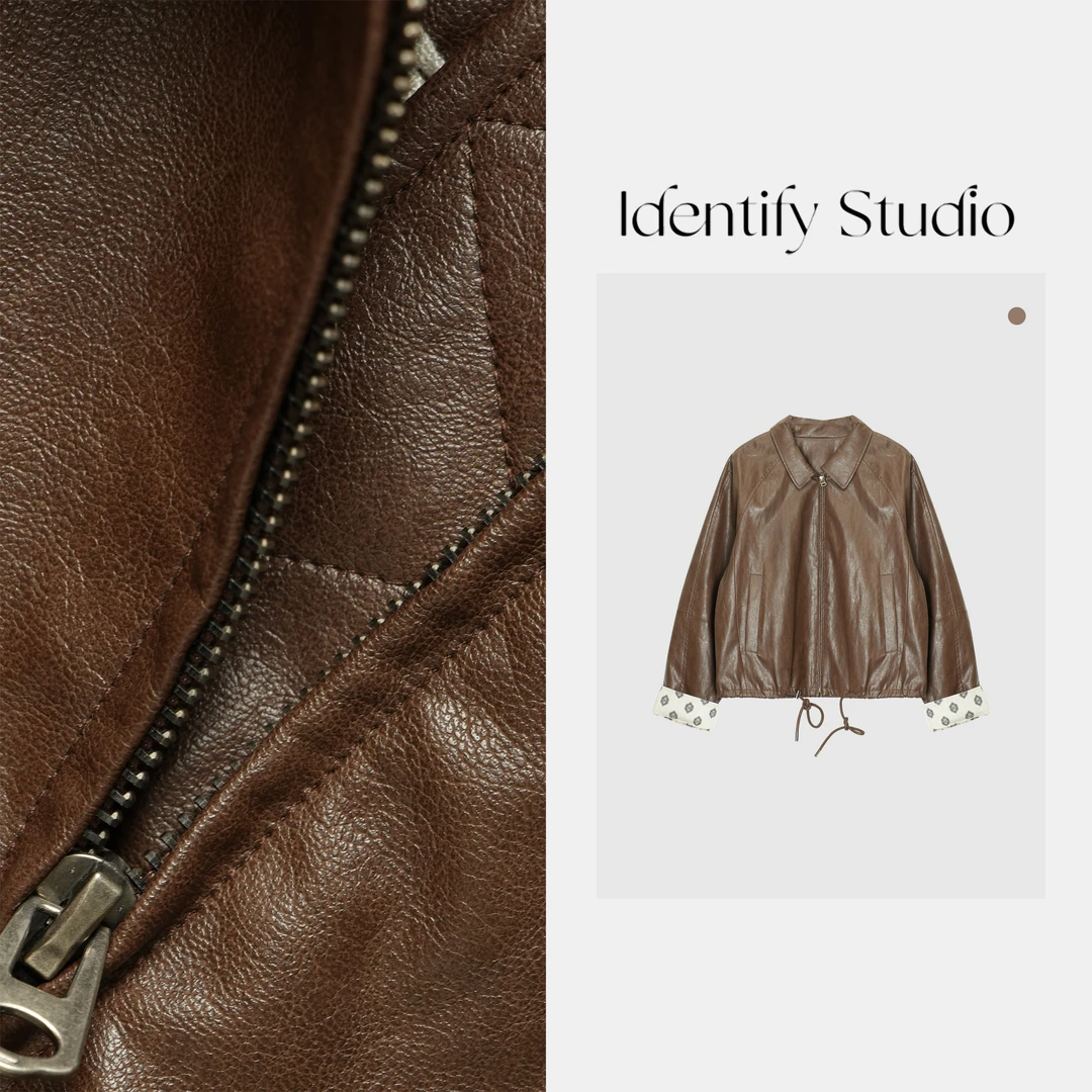 IDENTIFY"马德里"夏季新款休闲百搭皮衣外套上衣25AW G71019