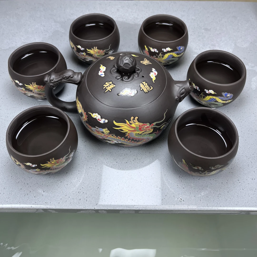 龙凤大西施550cc一壶六龙蛋主人杯 茶具套装