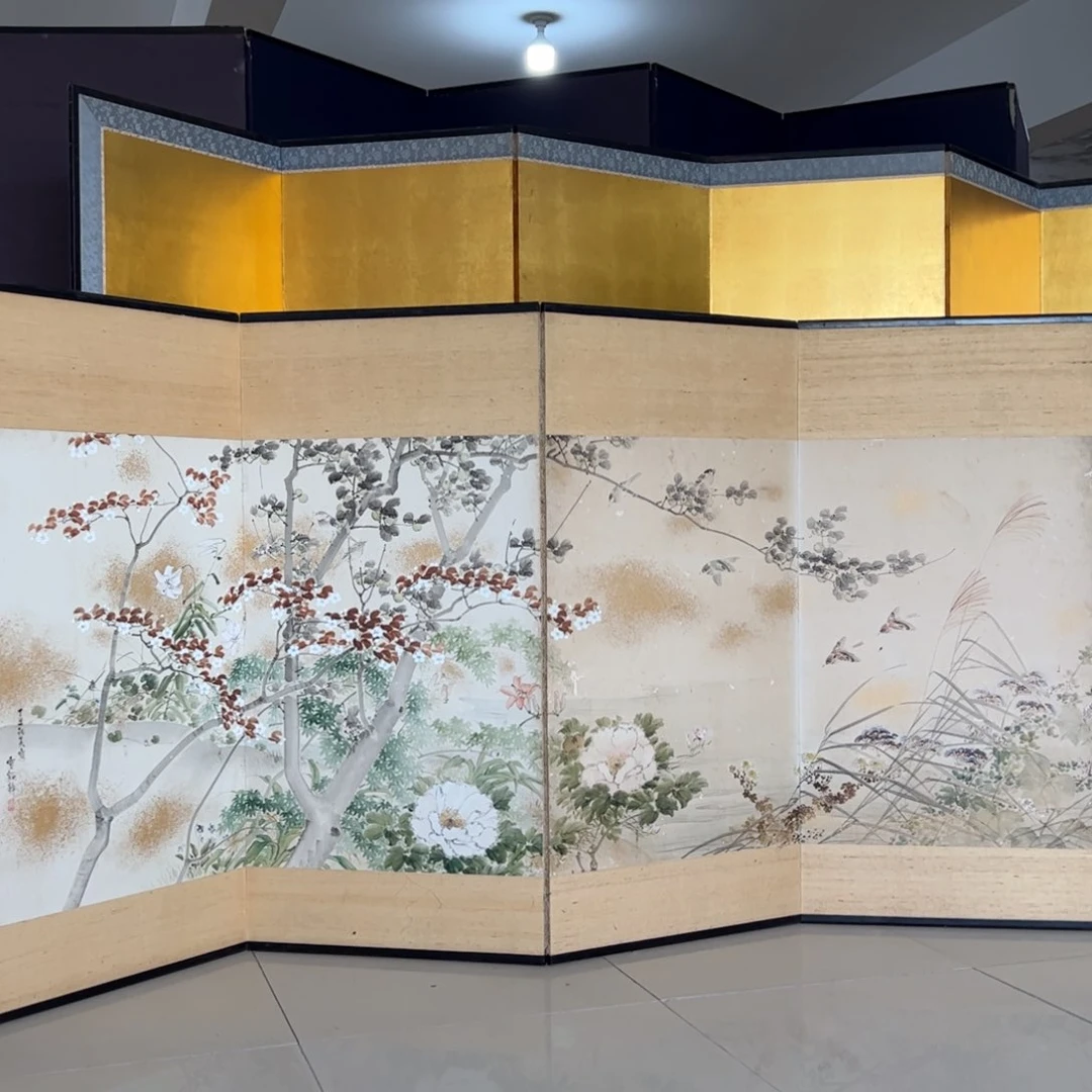 绘画回流屏风框画茶空间设计