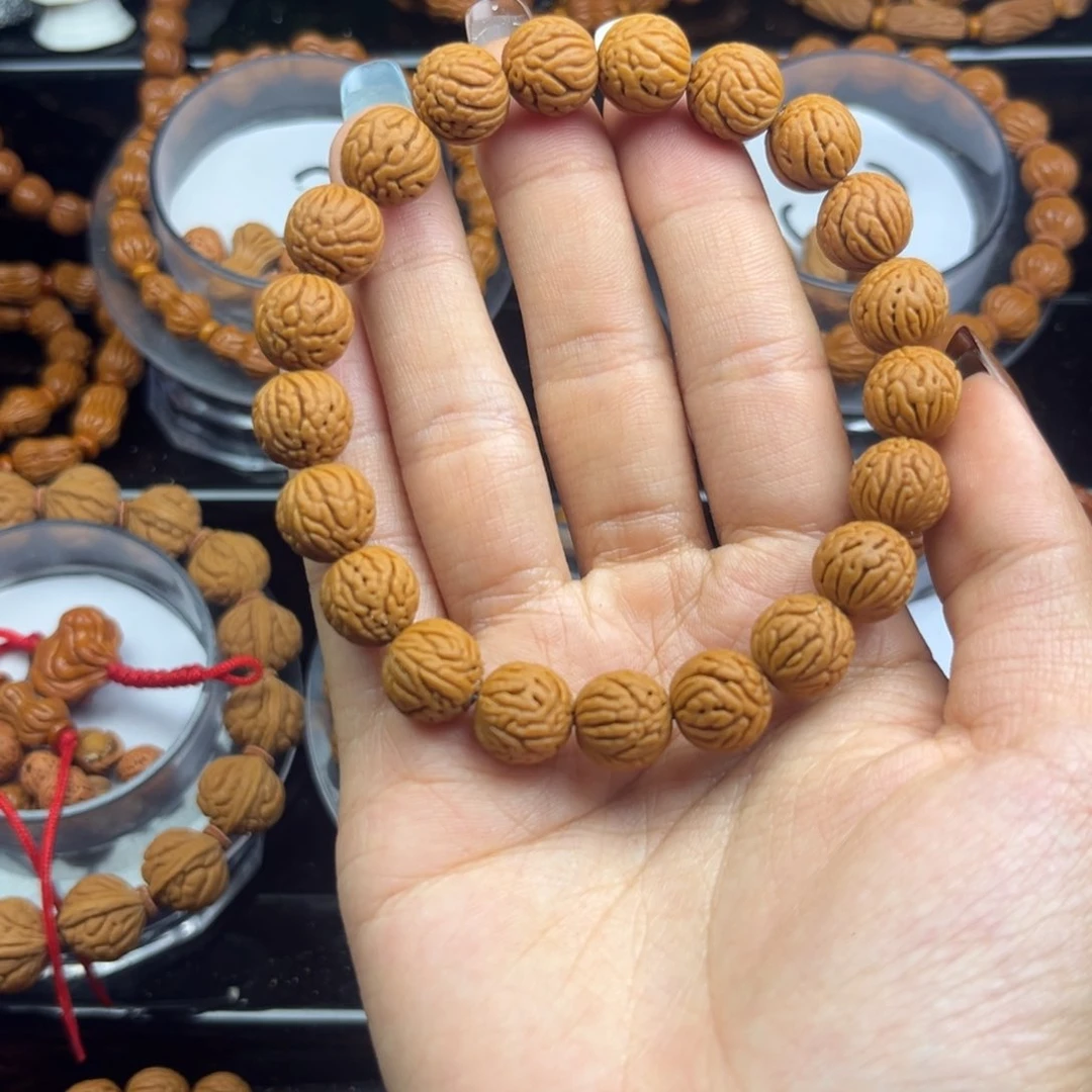 手串桃核桃核单圈野生小脑纹