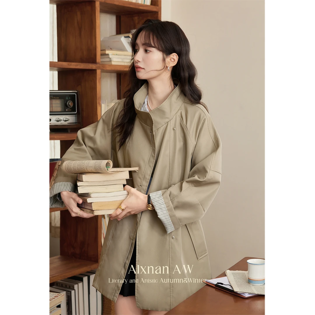 【品牌撤柜款ZB】短款风衣高级感卡其色风衣L50605