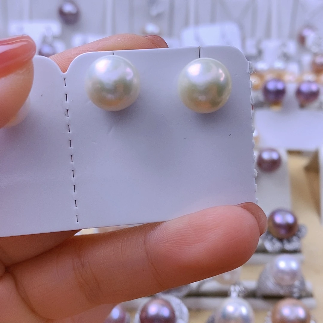 淡水珍珠耳饰银S925镶嵌