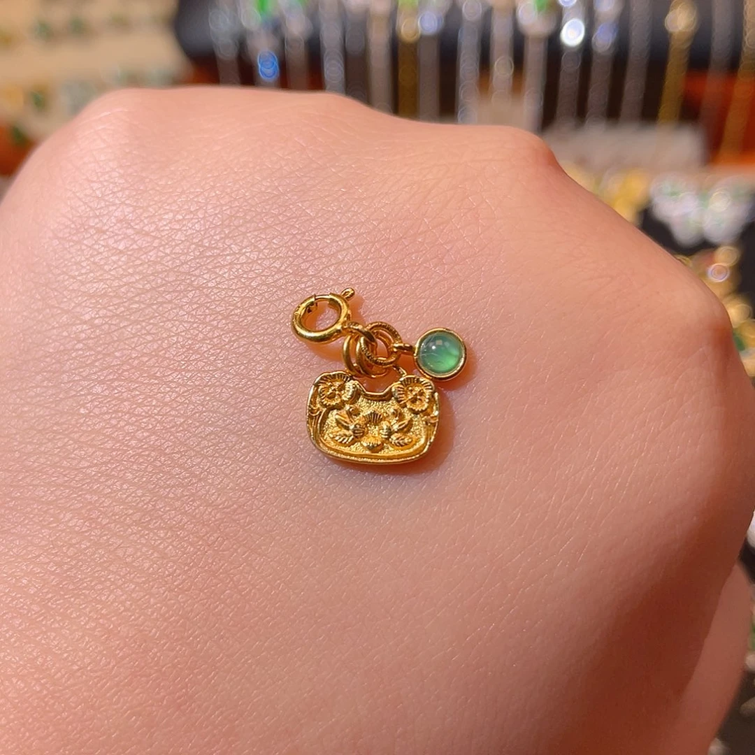 吊坠(不含链)银S925镶嵌翡翠