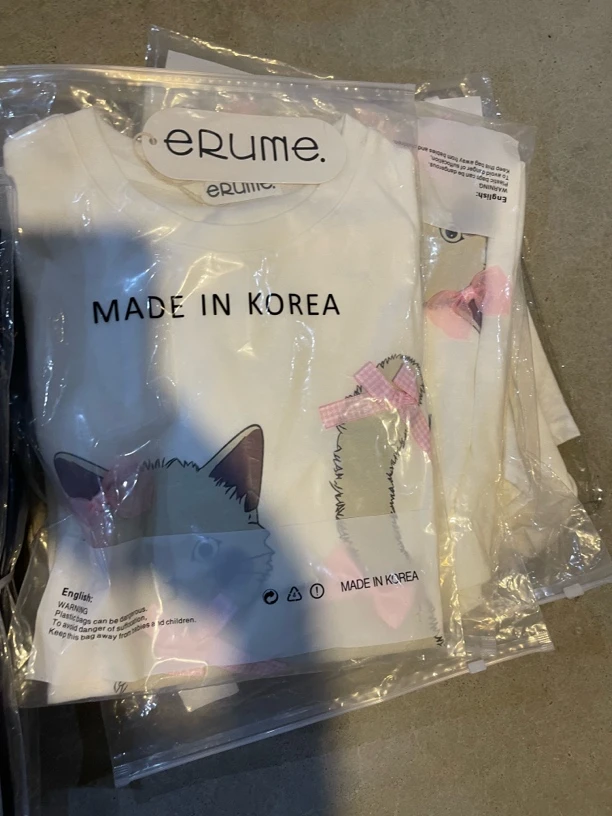 8039小猫短袖夏季圆领T恤