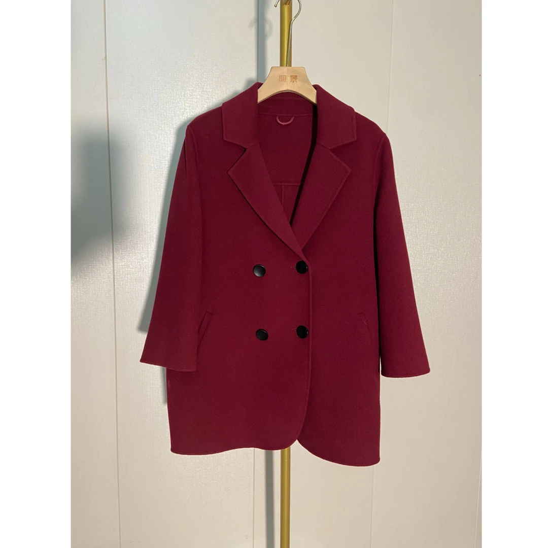 时尚休闲宽松欧版双面羊绒大衣外套