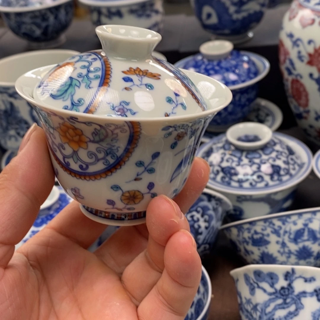 景德镇柴窑元宝盖碗