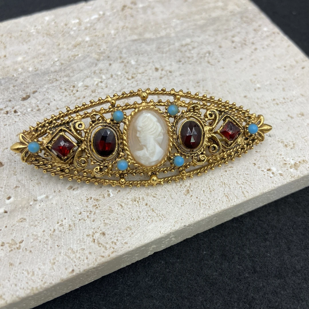 合金琉璃胸针 【Liz璇子中古】Florenza卡梅奥胸针H44070无鉴赏期