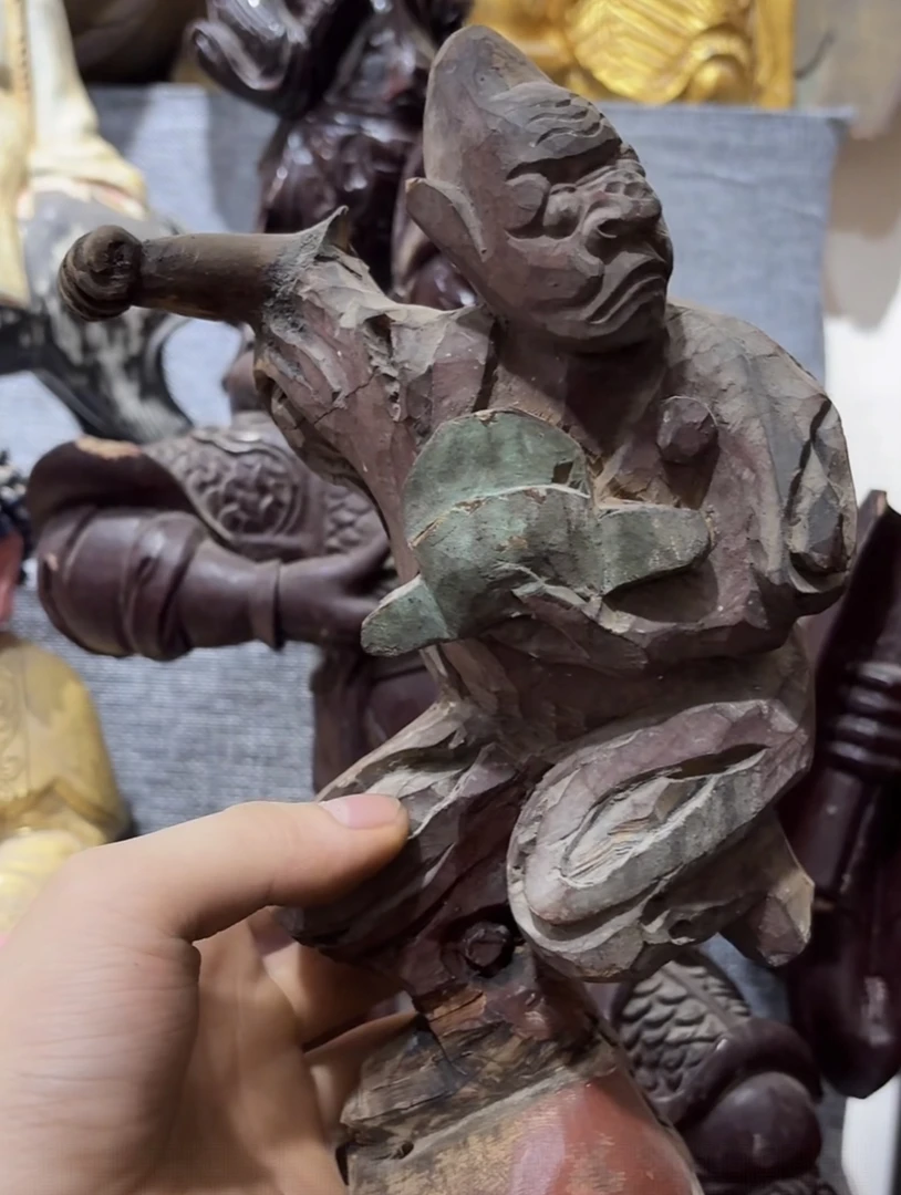 老木雕魁星一个老