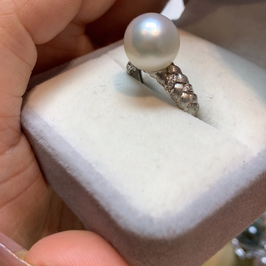 海水珍珠戒指银S925镶嵌