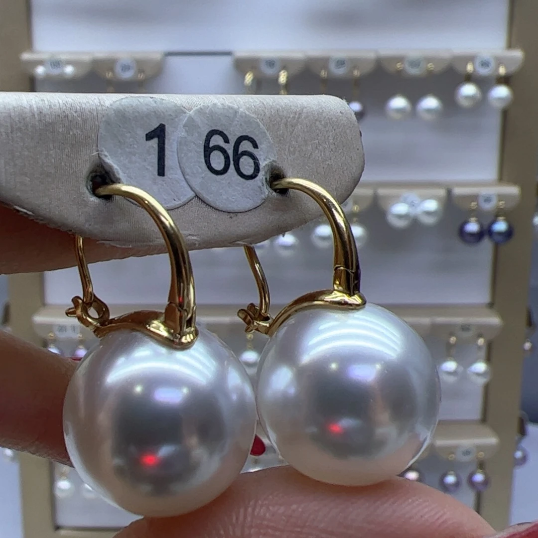 淡水珍珠耳饰18K金镶嵌