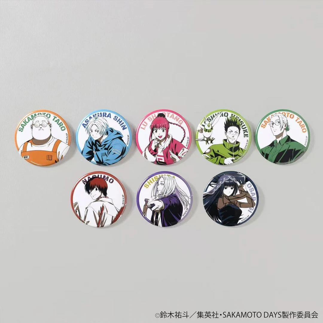 坂本日常  plaza红椅子 豆豆眼 傻系列亚克力 吧唧徽章  盲盒代拆