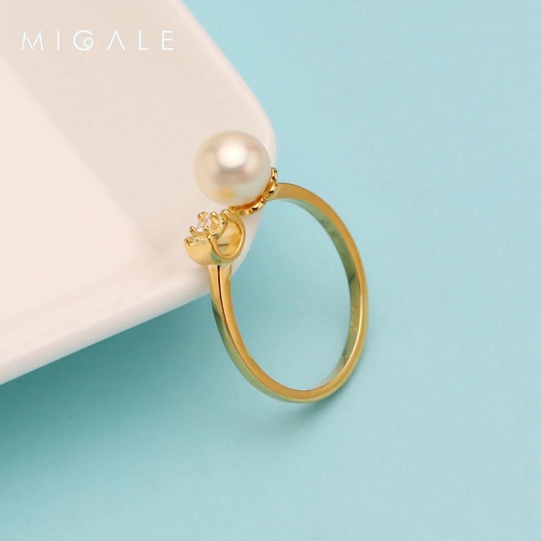 【珍珠奶奶推荐】S925银海水皇后经典王妃上开口戒指 6.5-7mm C994