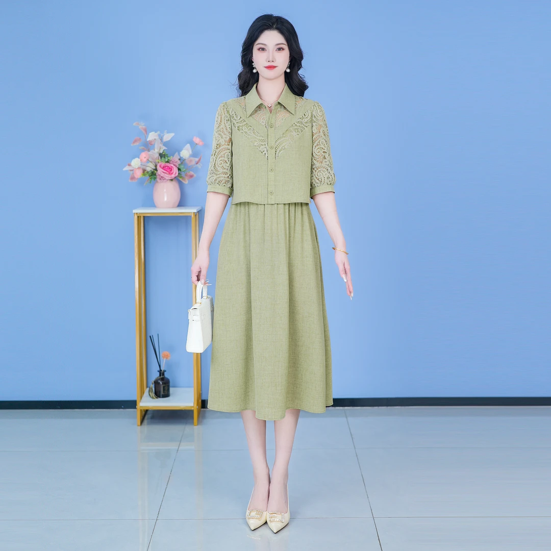 【SJYH765】2025年春季新款时尚优雅减龄连衣裙显瘦气质