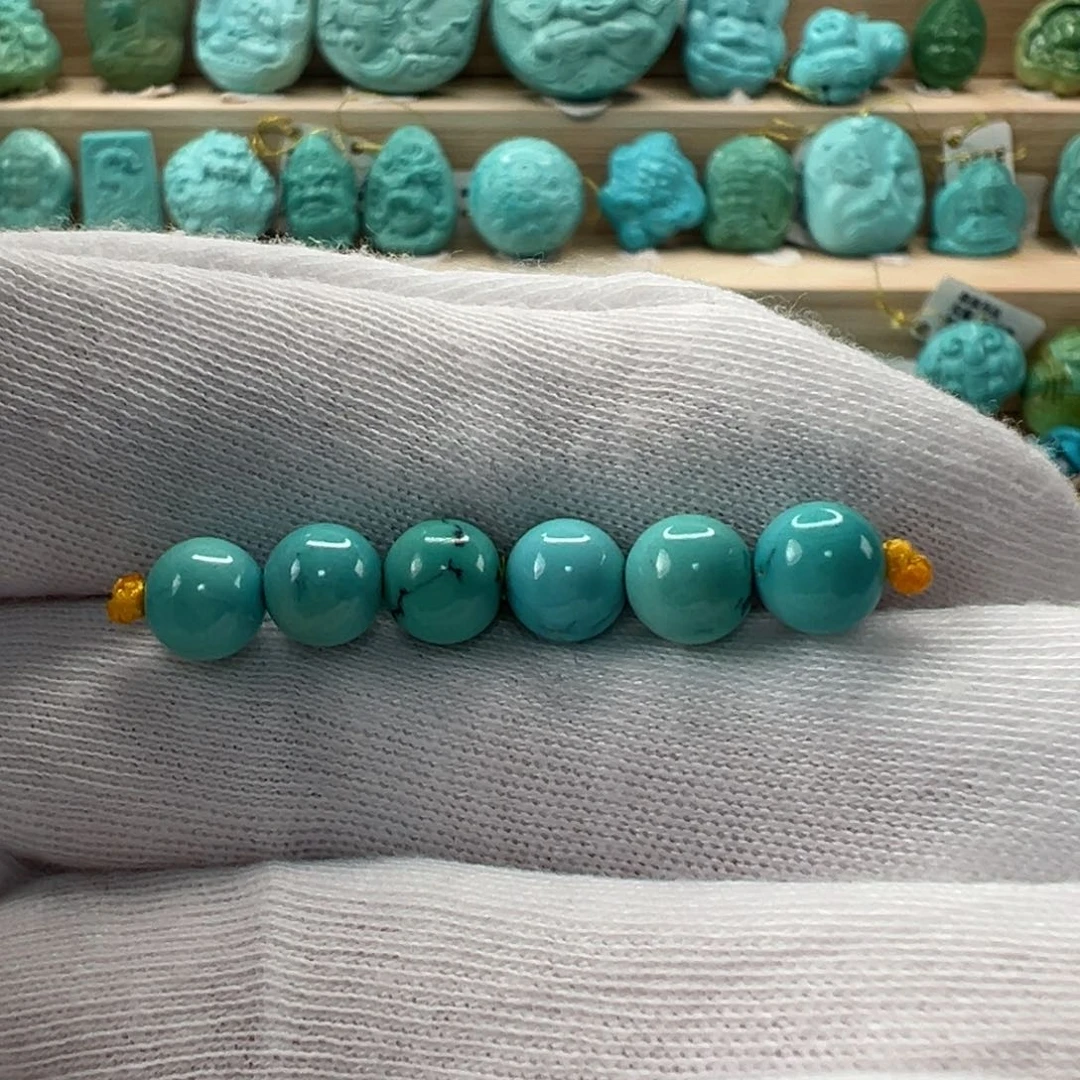 未镶嵌绿松石圆珠6.6mm