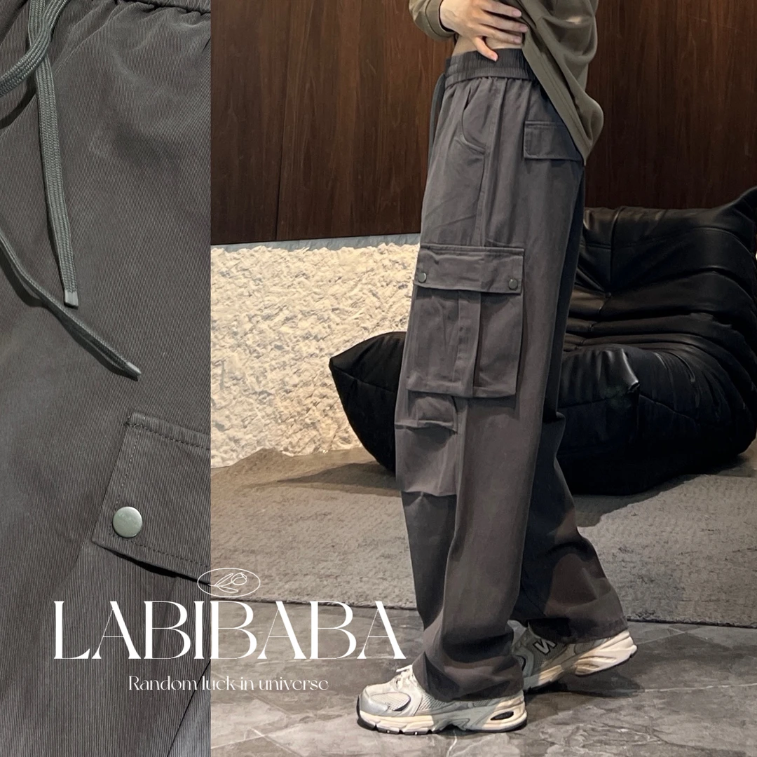 GL25-3110春季水洗全棉工装裤户外直筒简约百搭宽松情侣休闲裤