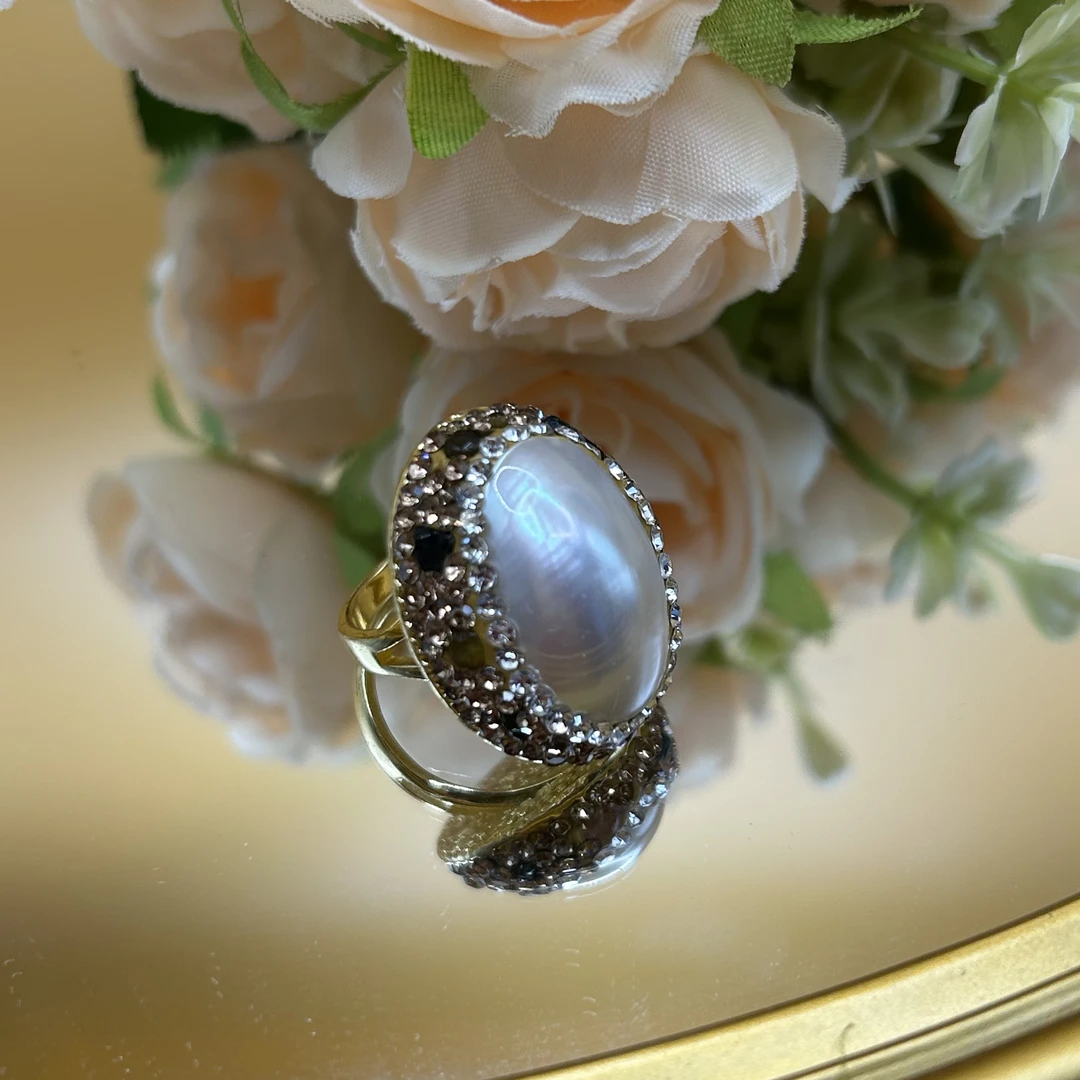 铜合金戒指 【8618】气质时尚戒指法式复古宫廷风开口轻奢食指戒