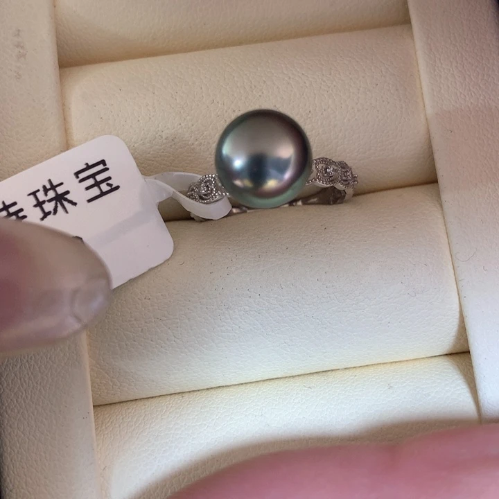 18K金镶嵌戒指海水珍珠