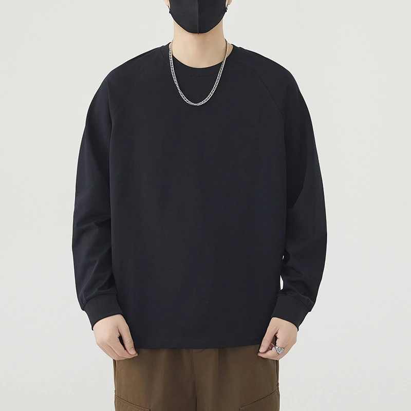 2025长袖T恤圆领打底衫春季潮流简约拼接日常简约风男装