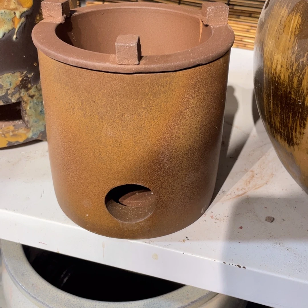 紫砂花盆围炉小号内径8×10外径13×13