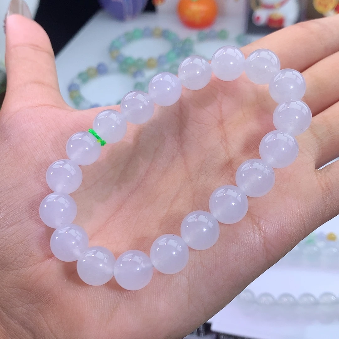 翡翠未镶嵌手链16号 白月光手串