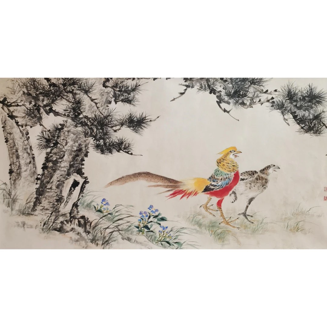 【辽拍】V250709-2-763《花鸟》（8.4平尺) 纸本镜片 DD8