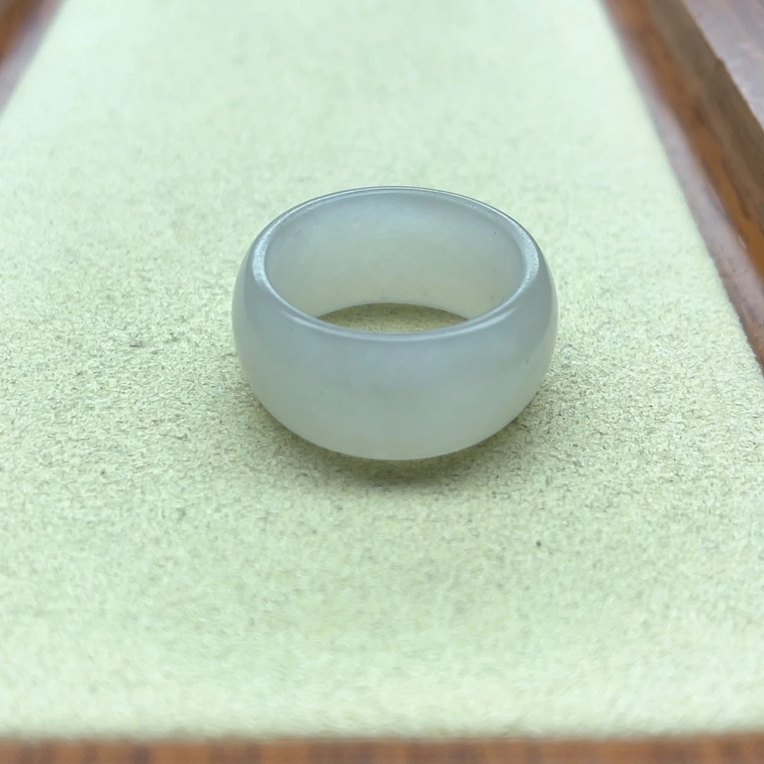 未镶嵌戒指和田玉43冰白墩墩16码