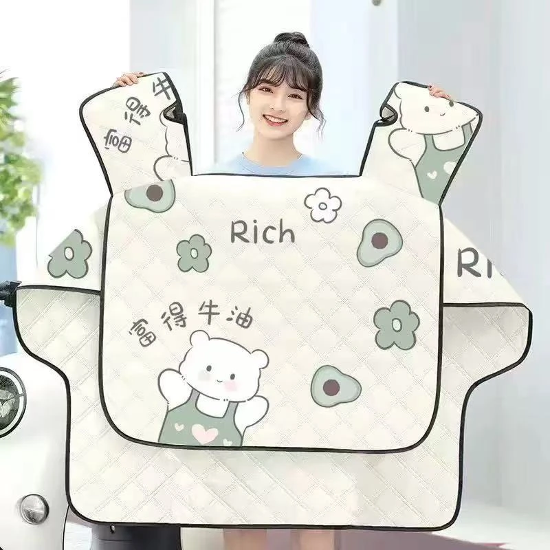 挡风被夏季薄电瓶车连体防晒罩电动车防紫外线户外双面防水