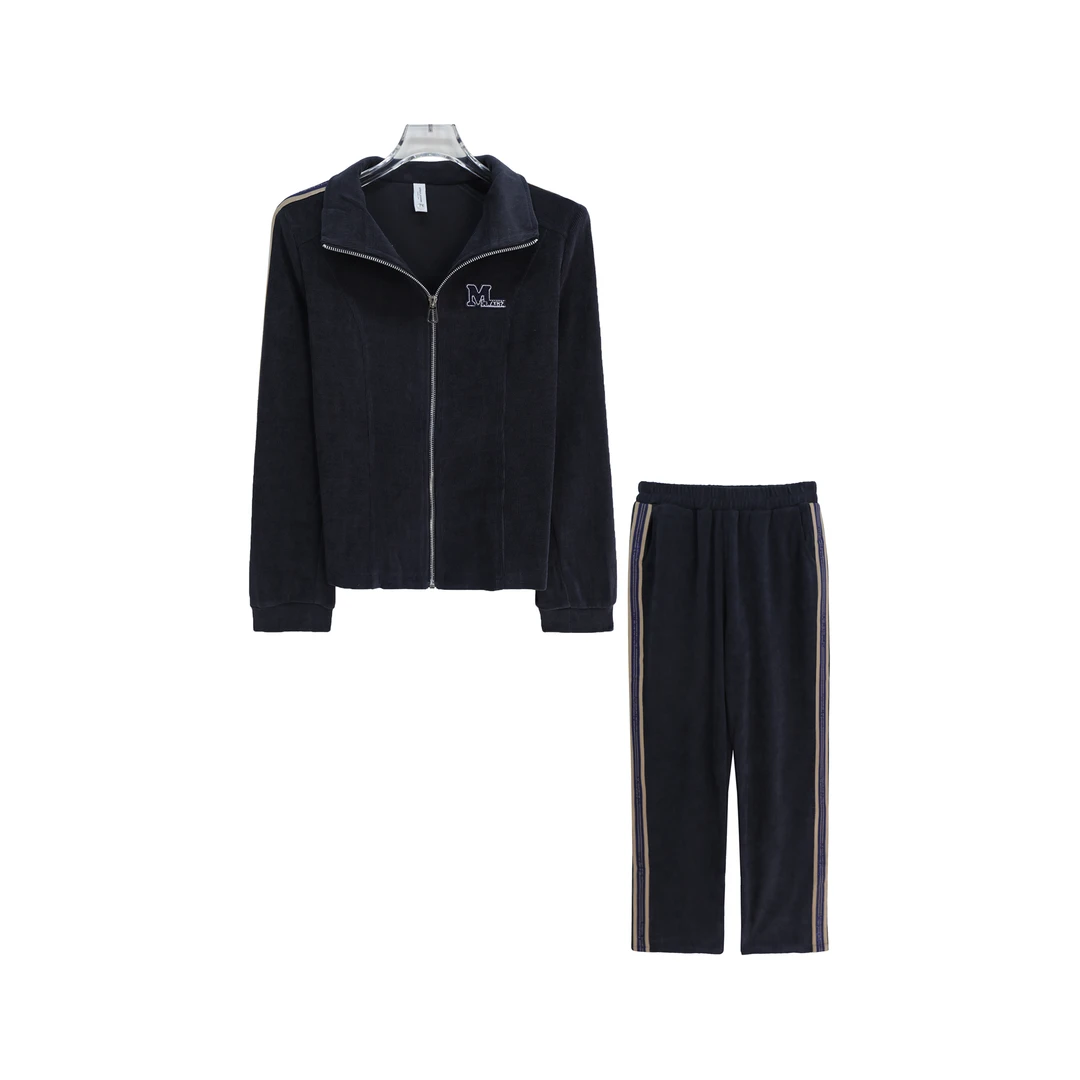 气质设计感烫钻上衣宽松显瘦阔腿裤套装S2545