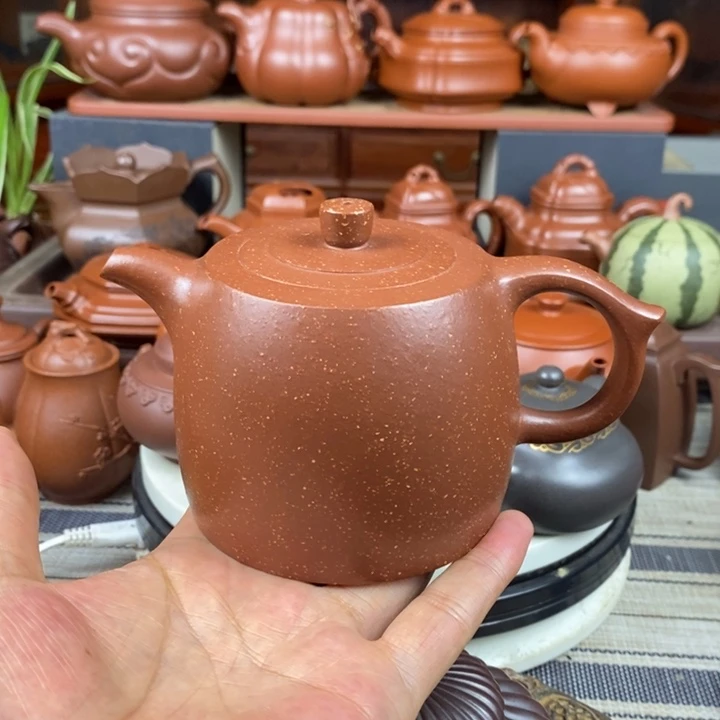 茶壶紫砂井栏350cc原矿粗砂十目红降坡泥特价