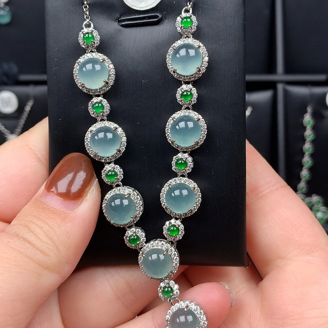 翡翠银S925镶嵌颈饰