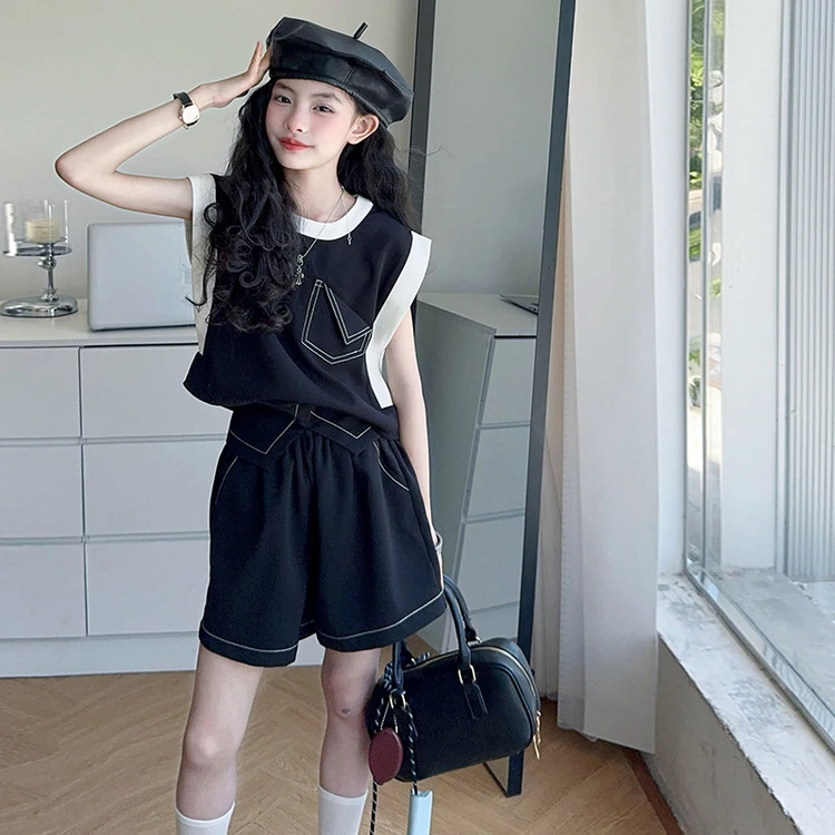 女大童套装12到15岁洋气套装儿童女装夏装2025女童炸街潮服高级感