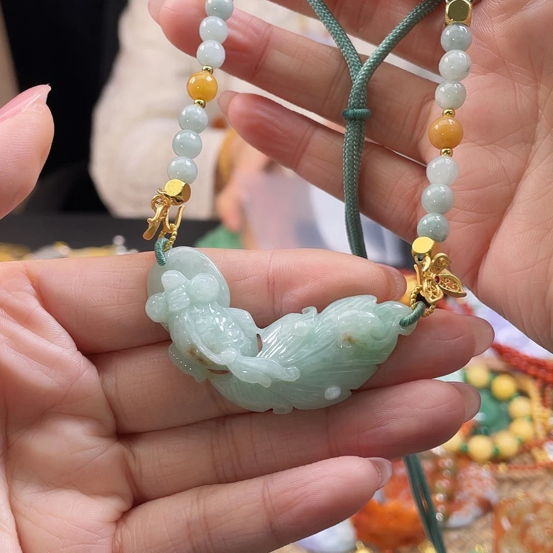 翡翠未镶嵌颈饰代编织