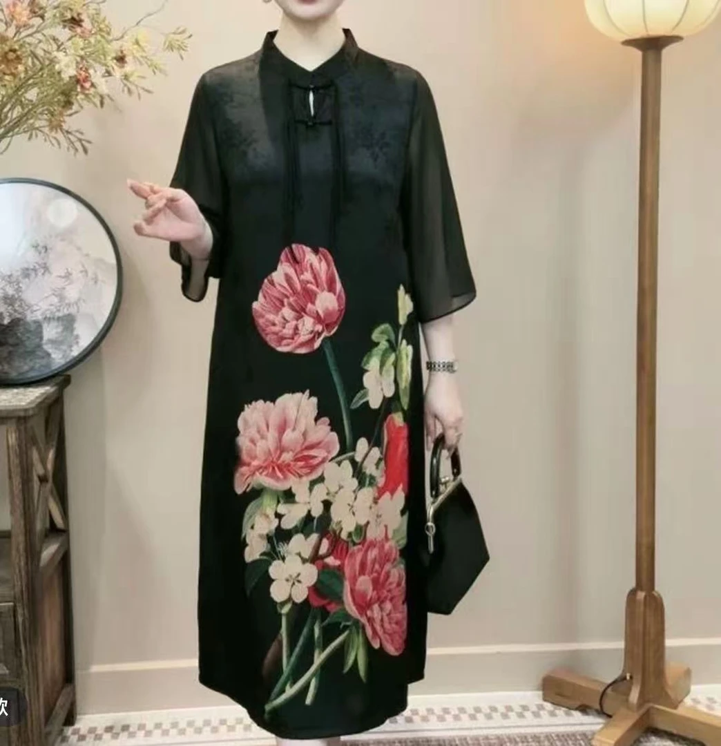 2025-夏季新款大荷花旗袍群