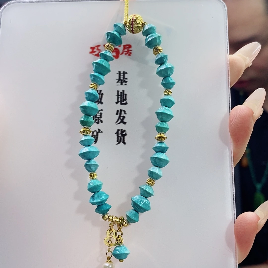 绿松石银S925镀金镶嵌珠宝奇石