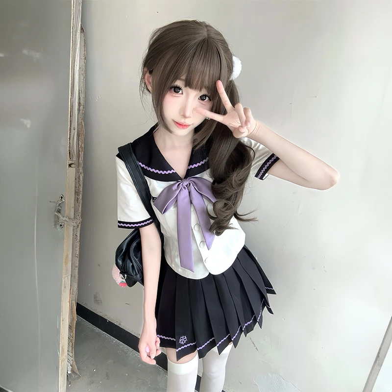 甜嗑新品【紫樱】jk原创正品收腰显瘦水手服