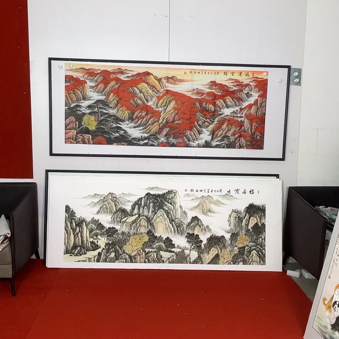 横款鸿运当头画心小六尺的