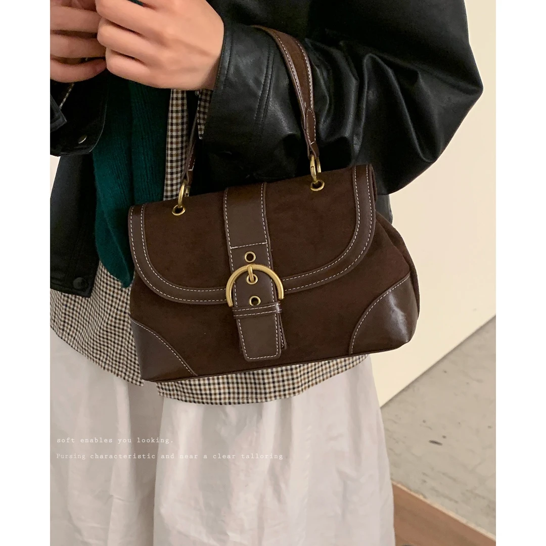 韩系手提包包女款爆款2025新款秋冬复古时尚小方包百搭通勤斜挎包