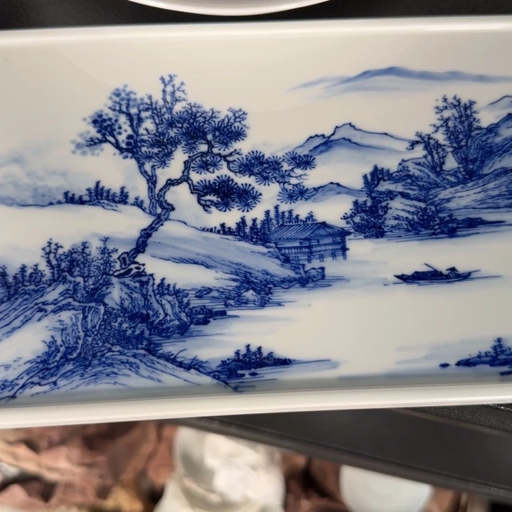 F***F青花山水意境干泡台