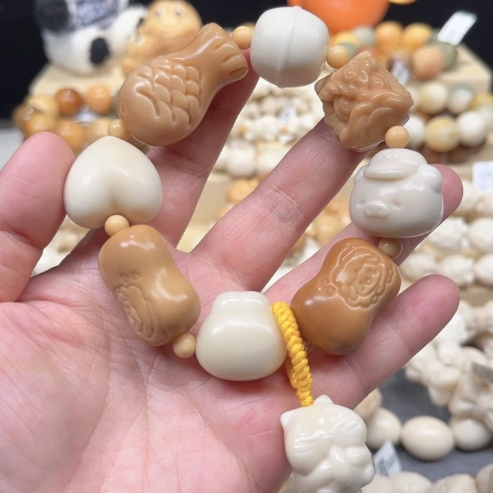 菩提根/象牙果手串多宝全家福瑕2-4-29