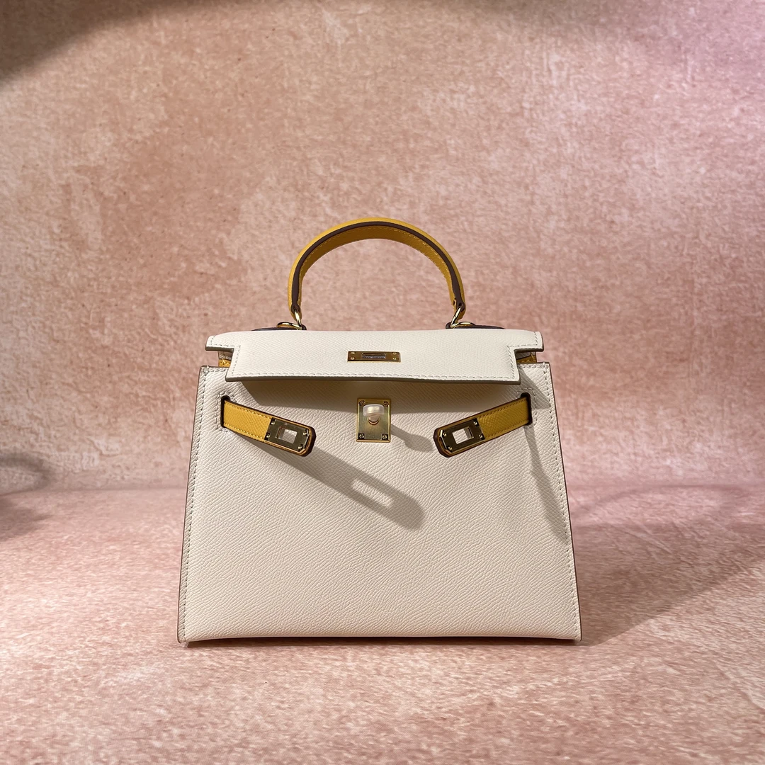 金扣【白拼黄】轻奢百搭手提高档女包-34008-3