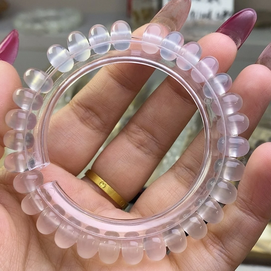 玛瑙/玉髓未镶嵌手链不退不换福利款6*9白冰算盘手串