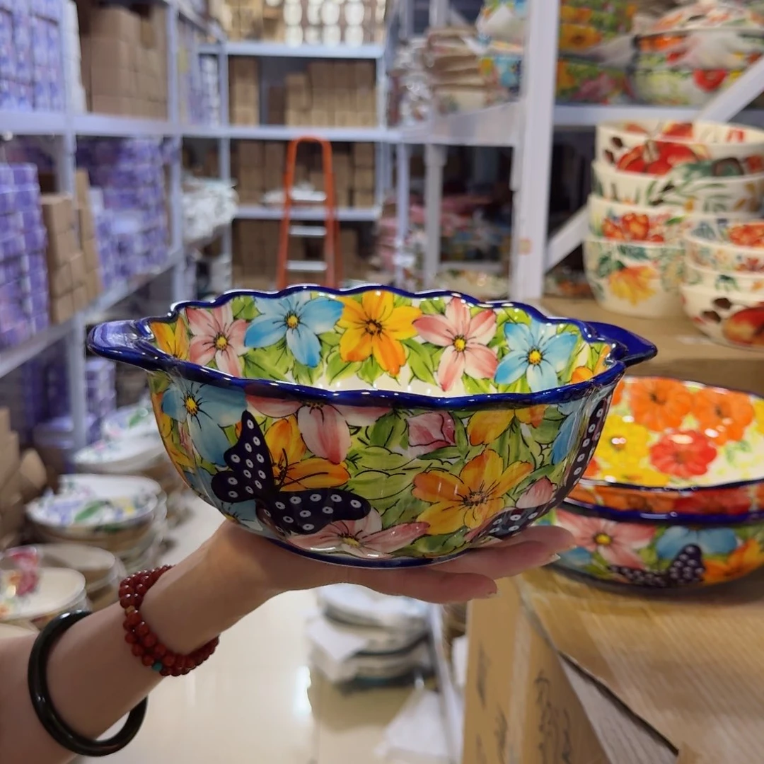 瓷片8英寸双耳碗一只