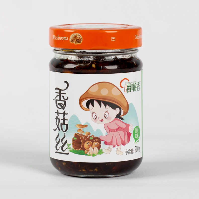 嚼嚼香原味香菇丝200g×2瓶香菇丝夹馍酱拌饭酱香菇酱