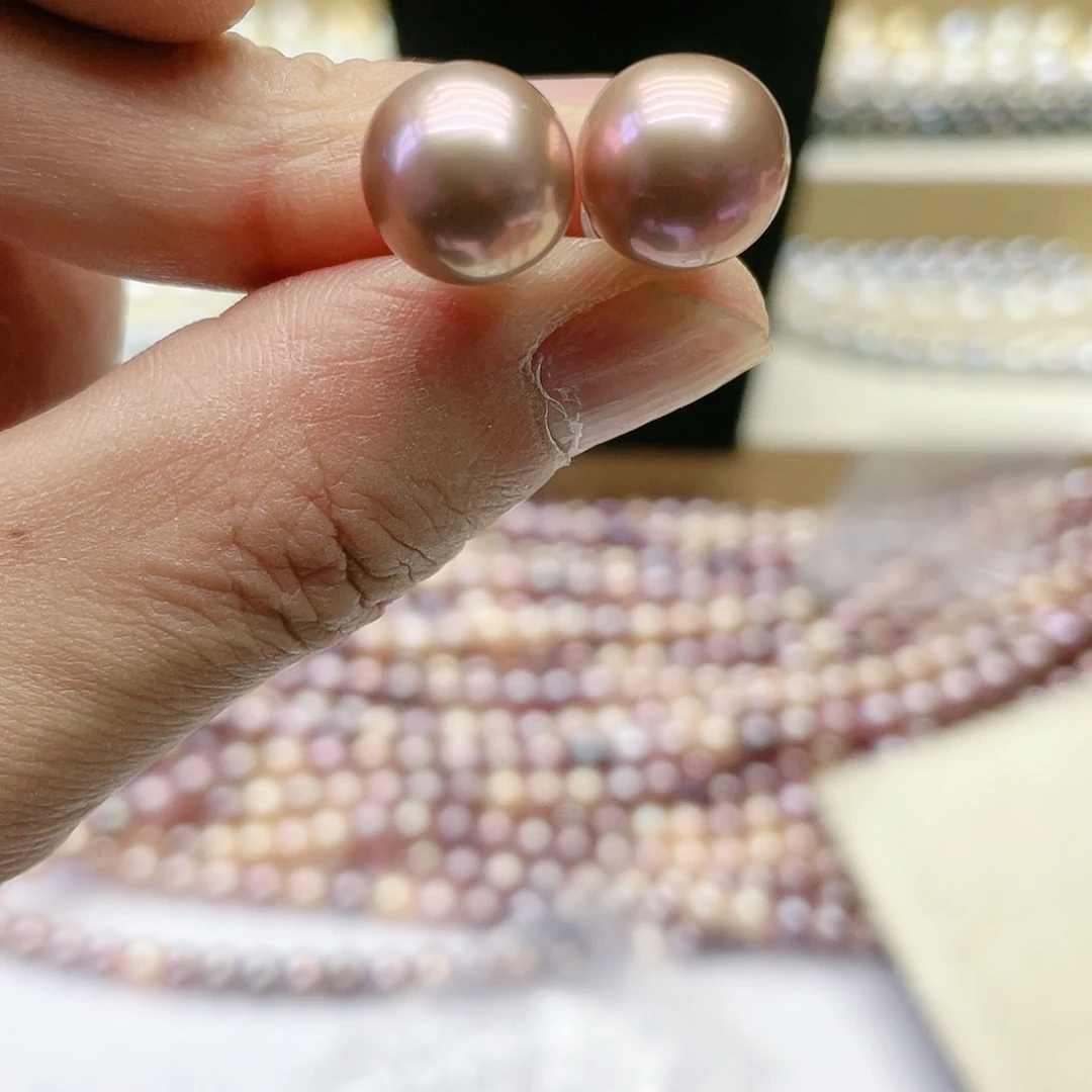 淡水珍珠耳饰银S925镶嵌