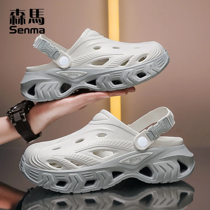 森马洞洞鞋男士夏季新款透气踩屎感包头凉拖鞋情侣海边沙滩涉水鞋