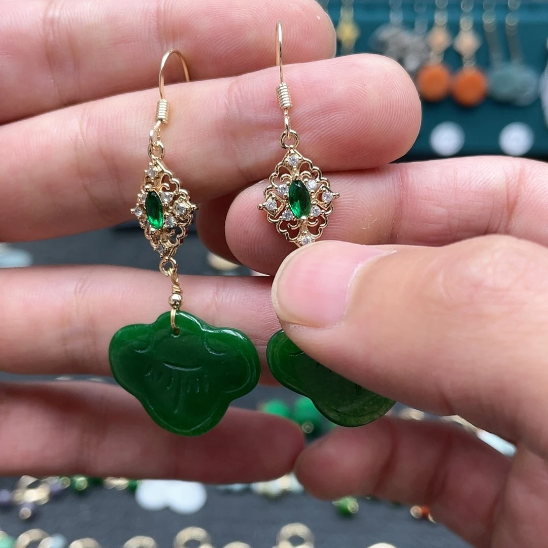 未镶嵌翡翠耳饰00875